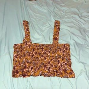 AE Smocked Cropped Ruffle Tank